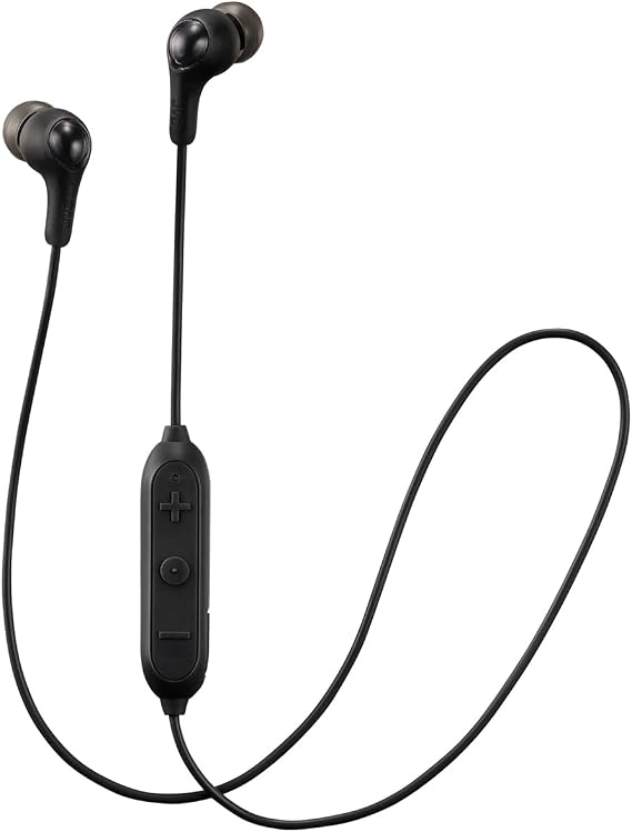 JVC Soft Wireless Earbud with Stayfit Tips, Remote and Mic and Bluetooth Black (HA-FX9BTB)