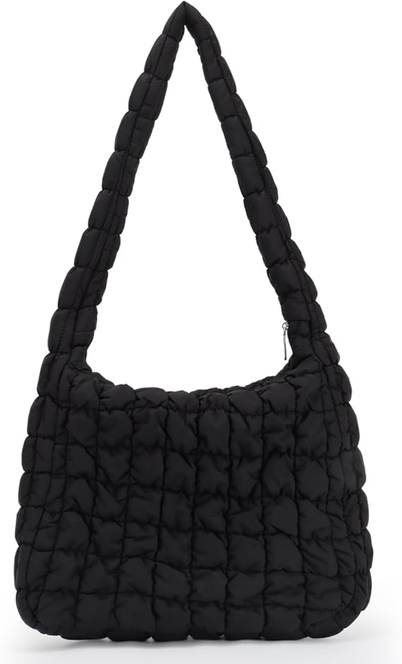 GOKTOW Puffer Quilted Carryall Bag,Quilted Shoulder Bag,Puffy Tote Bag Purse,Large Nylon Hobo Handbag