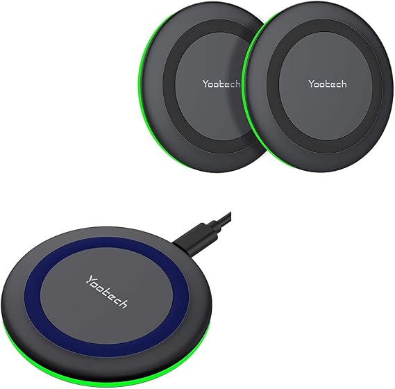 Yootech [3 Pack] Wireless Charger Bundle Pad 1 Blue & 2 Black