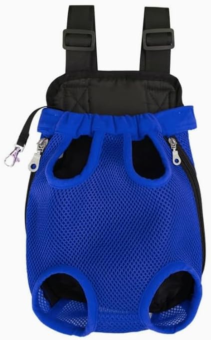 Pet Cat Chest Bag, Outer Dog Bag, Dog Mesh Breathable Comfortable Backpack (Dark Blue, X-Large)