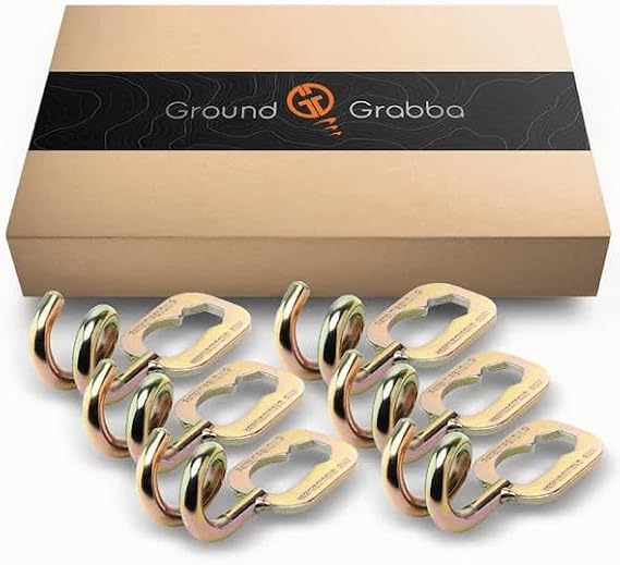 GROUNDGRABBA Pigtail Hook Adapter| 5/8" Hex Head | 6 Pack