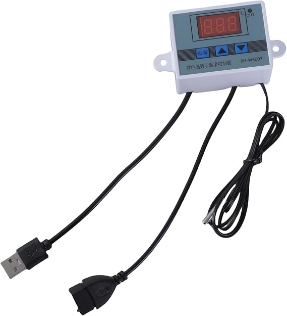 USB 5V Temperature Control Cable Digital Temp Thermostat for Cooling Fan and Blowers with Adjustable Ranges 50~110℃ USB Temperature Probe