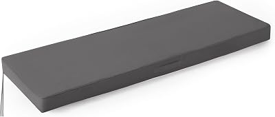 Outdoor Bench Cushions for Outdoor Furniture, 48x18x3 Inch, Waterproof Bench Pillow, Fade Resistant Long Bench Seat Pads for Garden, Indoor, Porch Swing, Dark Grey