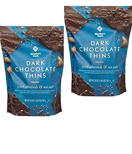 Dark Chocolate Almond thins with Sea Salt 2pack