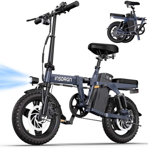 Electric Bike for Adults,14 Folding Adult E Bike with 500W Motor,20 mph,28 Miles Range,Advanced 9-Point Suspension & Pro-Level 44.99% Brake Ratio,Removable Battery,UL 2849 Certified