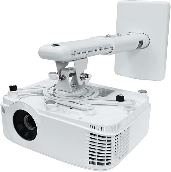 Projector Stand Projector Mount Projector Stand Adjustable Wall Ceiling Projector Mount Bracket Extendable Length Home Living Room Bedroom White Projector Bracket