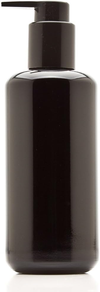 Infinity Jars Black Ultraviolet Glass Soap Dispenser Bottle 200 ML (6.8 fl oz) Dish Soap and Bathroom Hand Soap Dispenser Refillable Hand Lotion Soap Dispenser for Kitchen - Airtight Cap