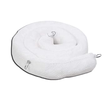 Oil-Only Contractor Grade Absorbent Sock/Net Boom, Polypropylene, 10 x 5 (L x Dia.), Bright White, Pack of 4 (WB510SN)