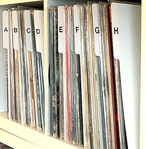 A-Z Alphabetical Dividers for LP Vinyl Record Albums 12-inch 33rpm 33s; A to Z Indexing Organizers/Organization Professional/Collector/Enthusiast Cards (Top Edge (Tabs are on The Top Edge))