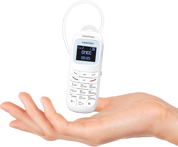 Longben Worlds Smallest Mobile Phone, L8star BM70 Mini Phone, Portable Mini Telephone, Tiny Bluetooth Headset, Wireless Dialer(White)