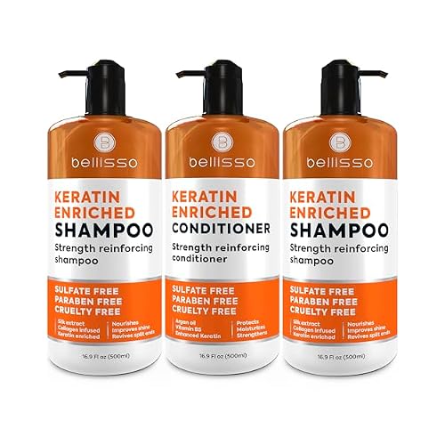 Keratin Shampoo and Conditioner Set and Keratin Shampoo