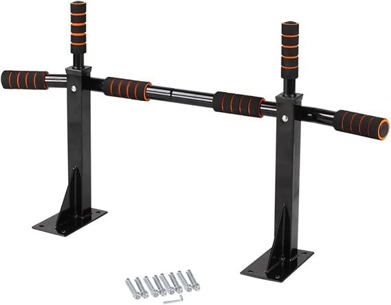 Wall Mounted Pull Up Bar, Dip Rack Equipment, Fitness Dip Stand | For Home Gym Fitness Workout Indoor Exercise