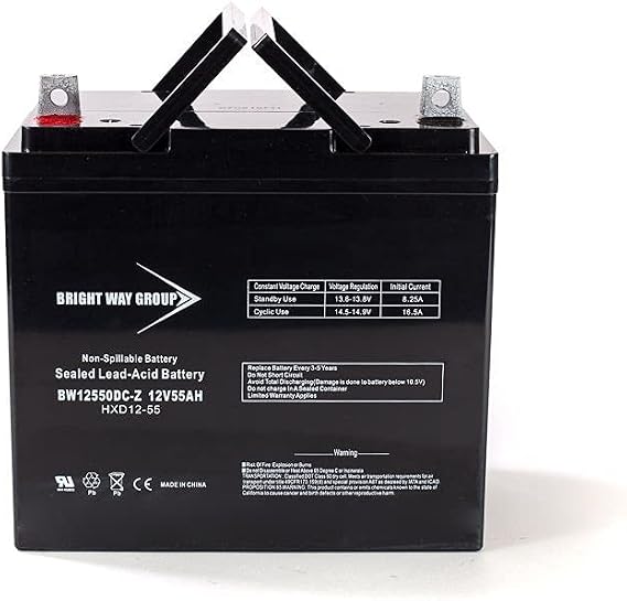 Bright Way Replacement Battery for 12V 55AH SLA Deep Cycle Sealed Lead Acid Rechargeable Battery Group 22NF