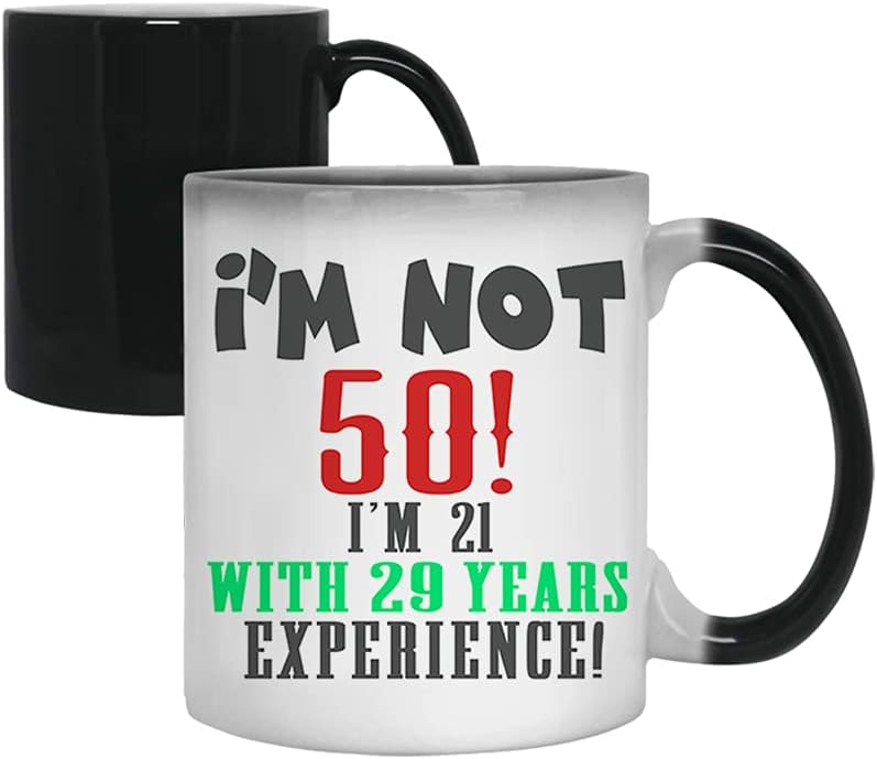 Getagift Fathers Day I'm not 50-I'm 21 with 29 Years Experience Funny Dad Gift for Him Husband Hubby Birthday Novelty Mug, Colour Changing Magic Cup/Mug.