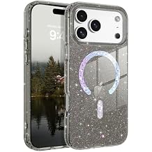 BENTOBEN Magnetic for iPhone 17 Pro Max Case, Clear Crystal Glitter Bling 17 Pro Max Phone Case [Compatible with MagSafe], Shockproof Sparkly Cute Women Girl Cover for iPhone 17 Pro Max, Black