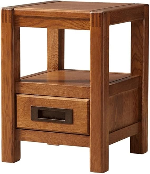 bedside table Solid Wood Storage Cabinet with Drawers in Brown Color Small Cabinet for Living Room, Bedroom, Study, for Books, Lamps, Etc. with drawer(Small)