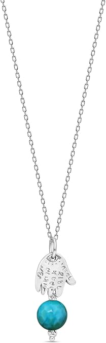 ADITA GOLD Turquoise Pendant Necklace for Women, 925 Sterling Silver