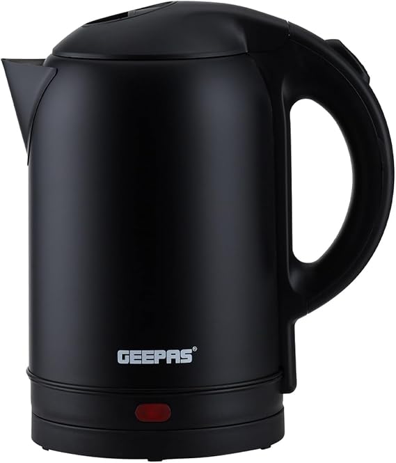 GEEPAS Electric Stainless Steel Kettle 1.8L Cordless 1800W Matte Black