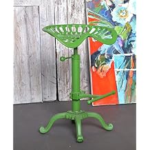Topower Industrial Bar Rustic Stool Design Metal Adjustable Height Saddle Tractor Bar Stool Green
