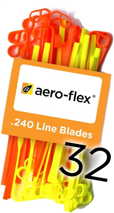 Aero-Flex Premium Replacement Flexible Line Blades for Trimmers - Durable String Replacement - .240 Line Blades (32 Combo Pack)