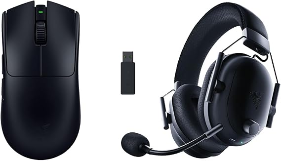 Set Purchase 8000Hz Dongle Included, Ultra Lightweight 1.9 oz 54 g Razer Viper V3 Pro Gaming Mouse, Wireless, Fast Response, Optical Switch + Razer BlackShark V2 Pro Wireless Gaming Headset