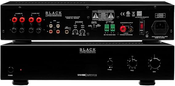 OSD Black 300W Subwoofer Amplifier, 4-ohm Stable, Class AB - Auto-Sensing - BK-SAM300