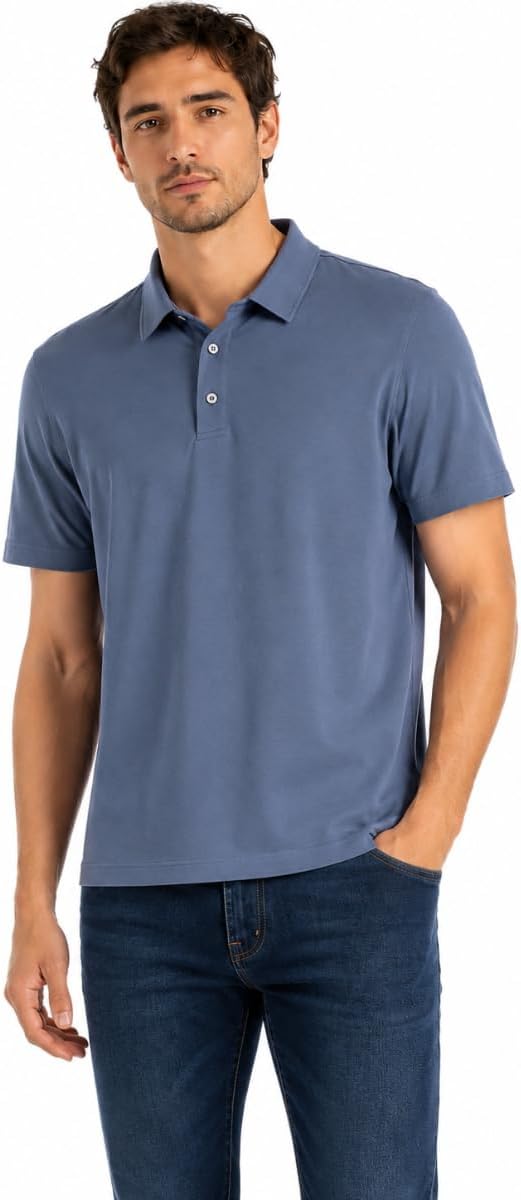 Gerry Mens Performance Polo Shirt, Moisture Wicking Stretch Golf Polo, Classic Fit Short Sleeve