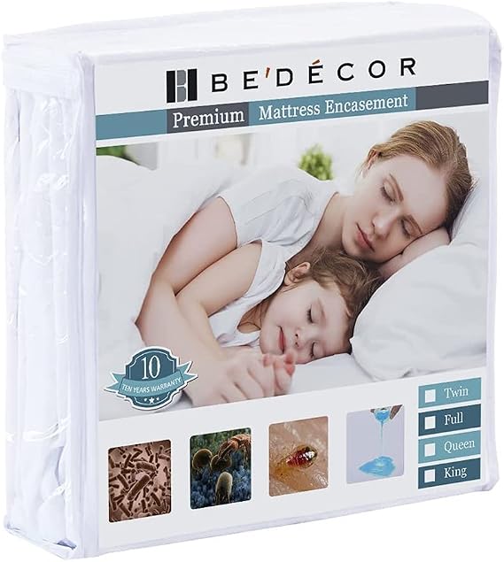 Bedecor Zippered Full Mattress Protector Cover for 10-13 Inch Depth