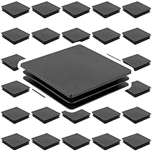 HOZEON 30 Pack 4 x 4 inches Plastic Plugs, Thickened Durable Square Tubing End Caps for Table Legs, Chair Legs, Fence Post Pipe Tube End, Furniture Sliding, Black