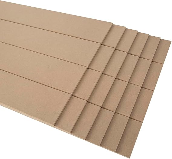 CHZIMADE 6PCS 3D Wall Panels 6mm Decorative Interior MDF Wall Panelling Kit Home Decor 120x40x0.6cm