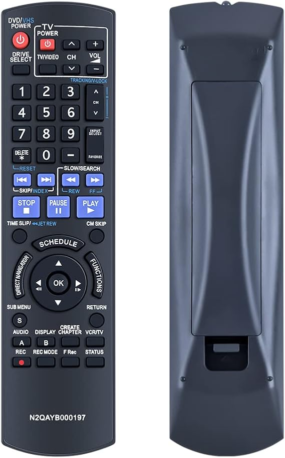New N2QAYB000197 Replacement Remote Control Applicable for Panasonic DVD VCR Recorder DMR-EZ48 DMR-EZ48V DMR-EZ485V DMR-EZ485 DMR-EZ48VK DMR-EZ485VK