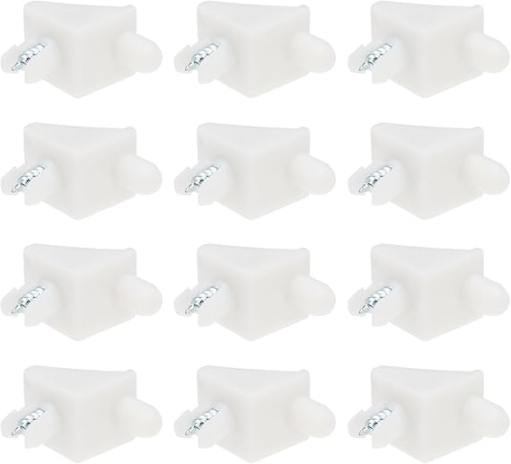 50pcs White Shelf Support Pins Replacement Screws Shelf Plug Shelf Brackets Furniture Cabinet Plastic Corner Bracket Compatible with IKEA Pax