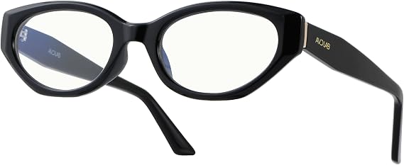 Blue Light Blocking Glasses for Woman, Trendy Cat Eye Oversized Computer Bluelight Eyeglasses AB2211(Black Frame)