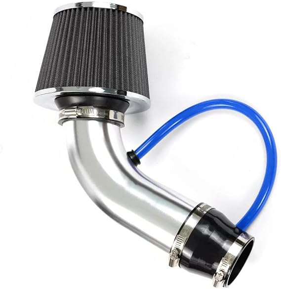 76mm Universal Car Cold Air Intake Filter Induction Kit(Silver）