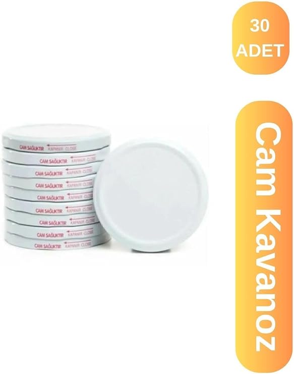 Konserve Kapağı Kavanoz Kapağı Çift Silikonlu Şişe Kapağı 30 Adet
