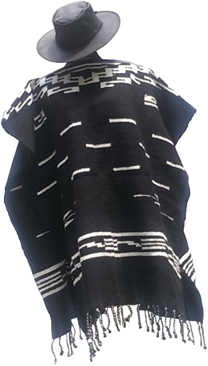 Sharpshooter Clint Eastwood Spaghetti Western Original Pattern 100% Wool Poncho w Leather Hat