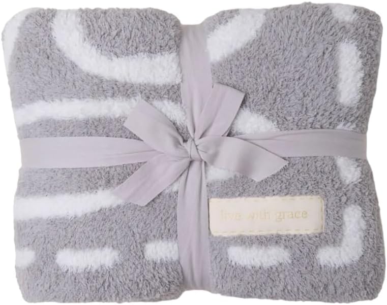 Barefoot Dreams Covered in Prayer Reversible Throw Blanket, Live with Grace Color: Linen/Cream