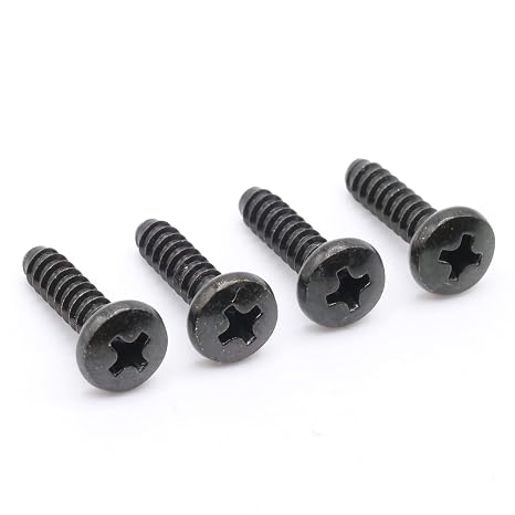 ReplacementScrews TV Stand Screws Compatible with Vizio V505-J09 | (V505J09), Complete Feet / Legs Screw Set, Black Plated, Metric Steel Screws, Pack of 4