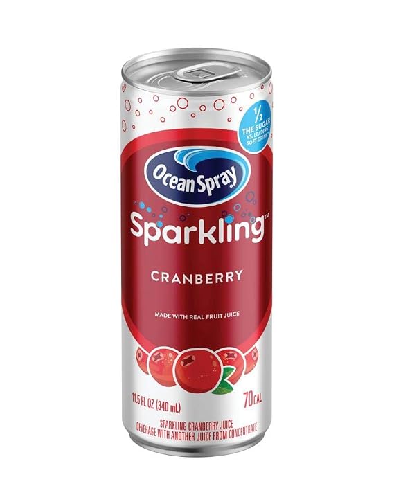 Ocean Spray Sparkling Cranberry Juice Drink, 11.5 Fl Oz Cans, 4 Count (Pack of 6)