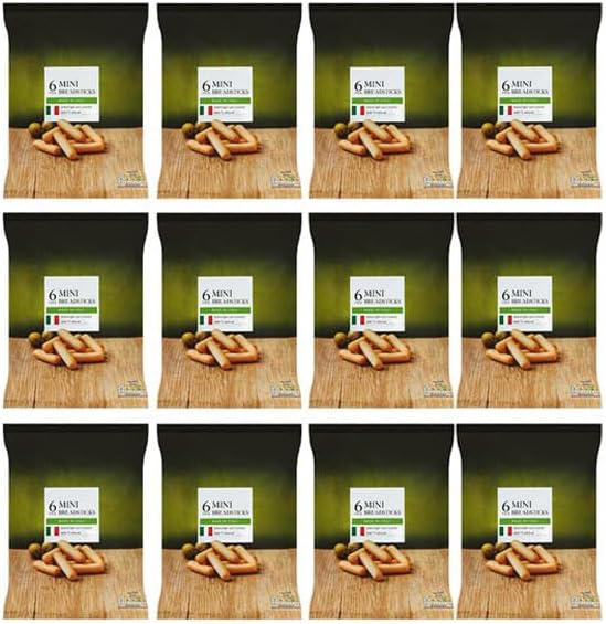 Mini Breadsticks, Made in Italy, 120g, Suitable for Vegetarian, Pack of 12