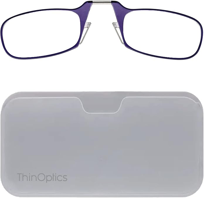 ThinOptics unisex-adult Universal Pod Case + Rectangular Reading Glasses