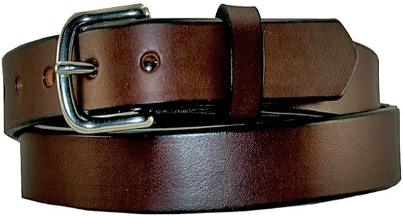 Yourtack 1" Plain Smooth Leather Dress Belt 100% USA Full Grain Leather Black Brown