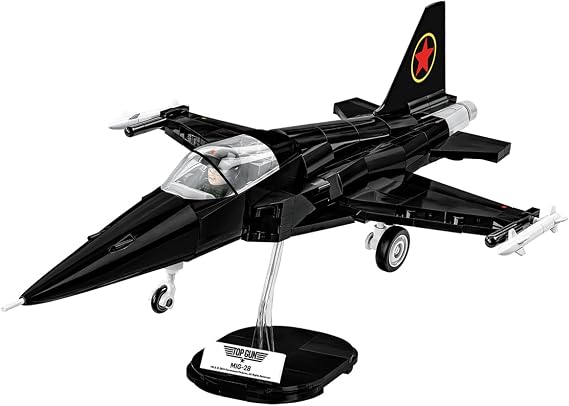 COBI MiG-28 TOP GunTM, 1:48 Scale, 332 Pieces, Fighter Jet Model | Pad-printed details, opening cockpit, movable ailerons, detachable landing gear, display stand, pilot figure, ages 8+