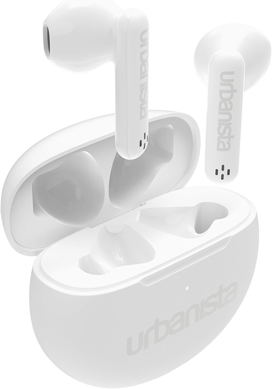 Urbanista True Wireless Earbuds, Bluetooth 5.3 Earphones, IPX4 In Ear Headphones, Ear Buds with Dual Microphones, 20 Hr Playtime, Touch Controls, TWS USB C Charging Case, Austin, White