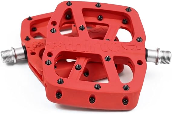 Components Composite Base Flat Pedals for MTB, Mountain Bike, BMX, eBike, eMTB