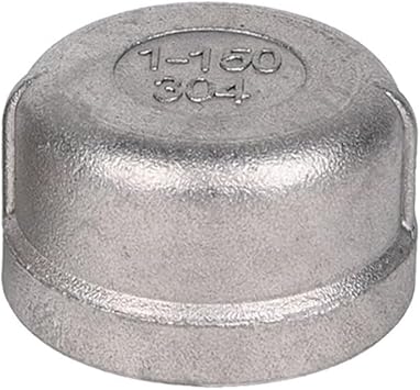 1Pcs 1/8" 1/4" 3/8" 1/2" 3/4" 1" 1-1/4" 1-1/2" 2" 3" 4" Female Thread Pipe Caps, 304 Stainless Steel Plug Heads Pipe Fitting(DN80)
