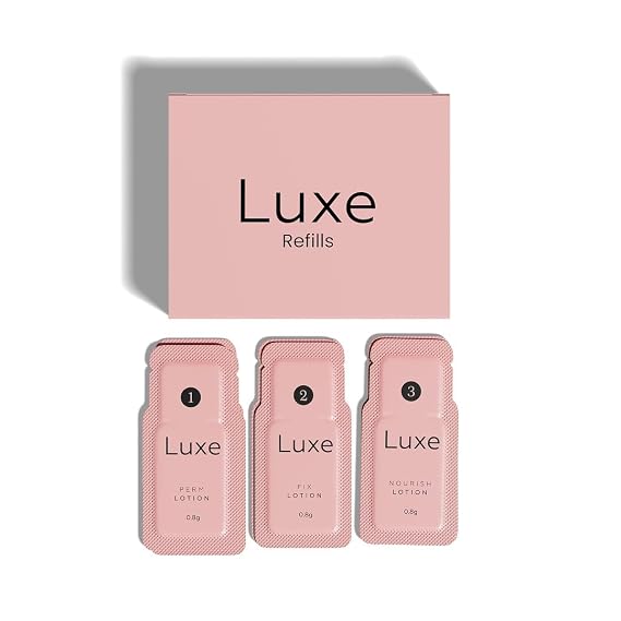 Luxe Cosmetics Lash Lift Refill Kit Professional Lash Perm Solution with 3 Application Sachets Long-Lasting Eyelash Lift for All Lash Types At-Home or Salon Lash Lamination System