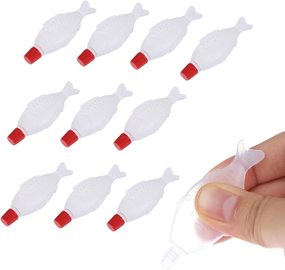10Pcs 4ml Mini Soy Sauce Bottles, Fish-Shaped Mini Sushi Condiment Containers for Bento, Onigiri, Sashimi & Salads, Leak-Proof Soy Sauce Seasoning Dispensers