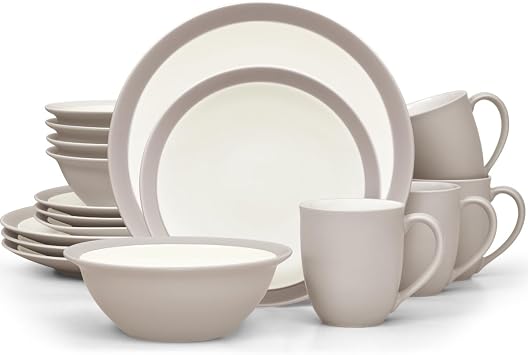 Noritake Colorwave Sand 16-Piece Curve Dinnerware Set, Service For 4