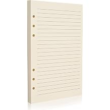 A5 6-Hole Lined Refill Paper – 80 Sheets, 100GSM, Beige Notebook Refill – Fits A5 6-Ring Binders for Office, School & Home Use